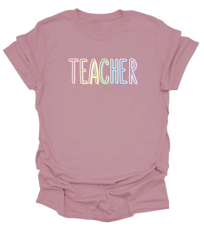 Colourful Pastel Teacher T-Shirt