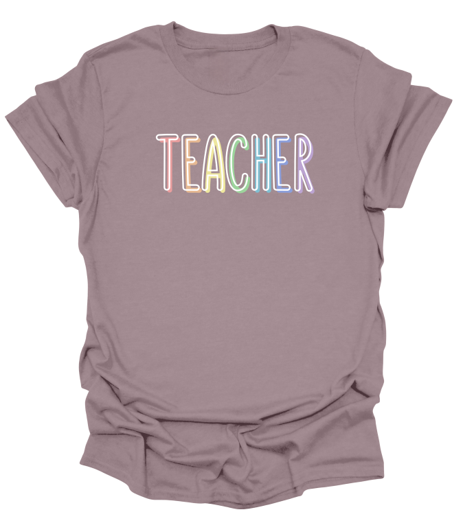 Colourful Pastel Teacher T-Shirt
