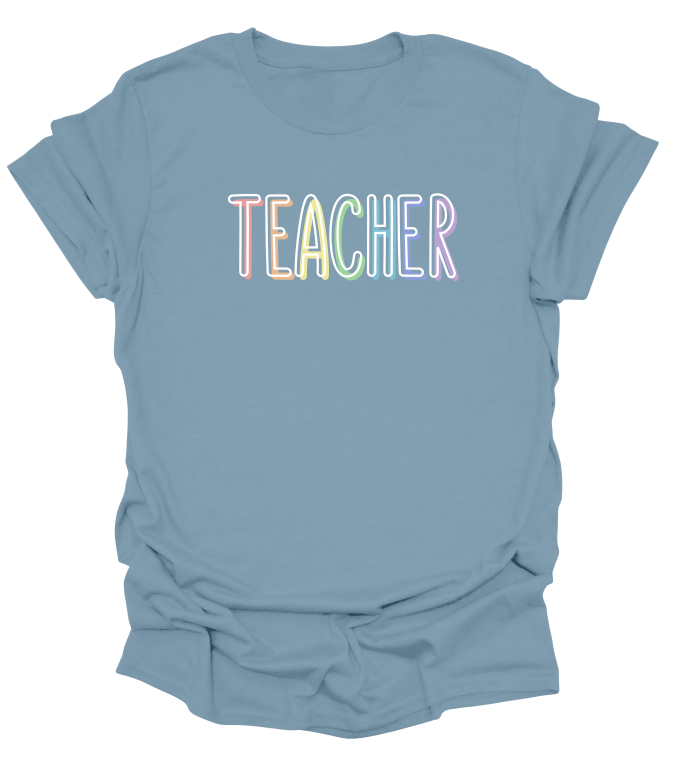 Colourful Pastel Teacher T-Shirt
