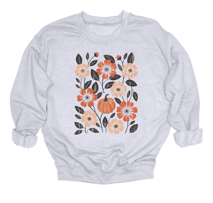 Floral Pumpkin Crewneck Sweater