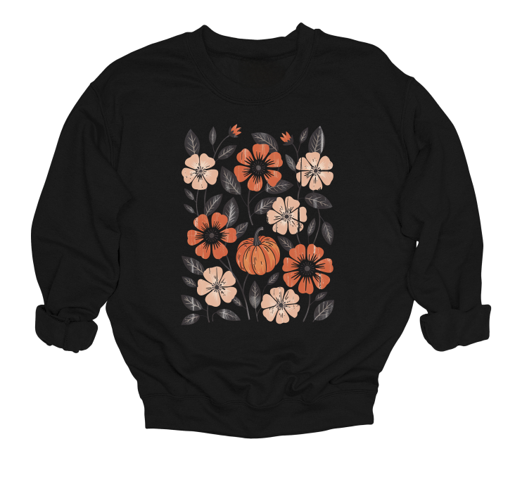 Floral Pumpkin Crewneck Sweater