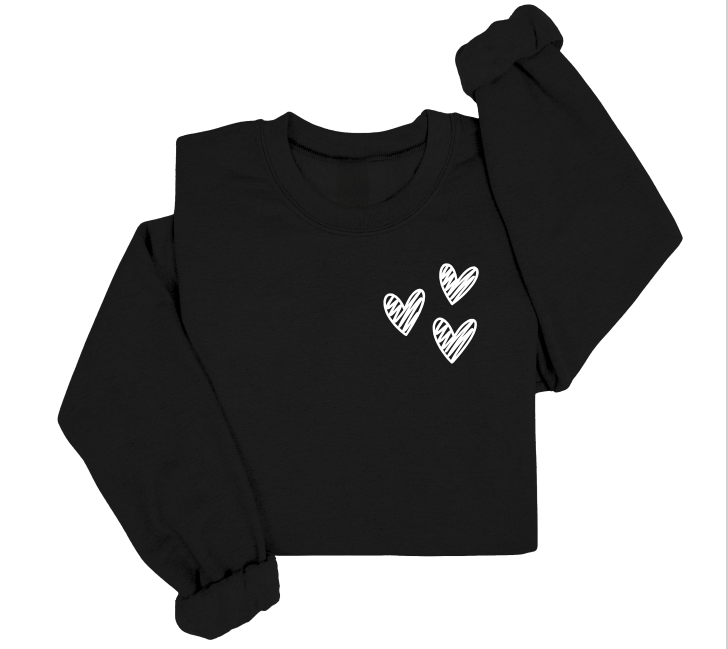 Sketch Hearts Crewneck Sweater