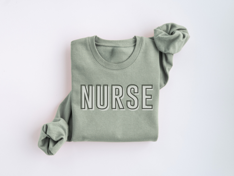 Nurse Block Lettering Crewneck Sweater
