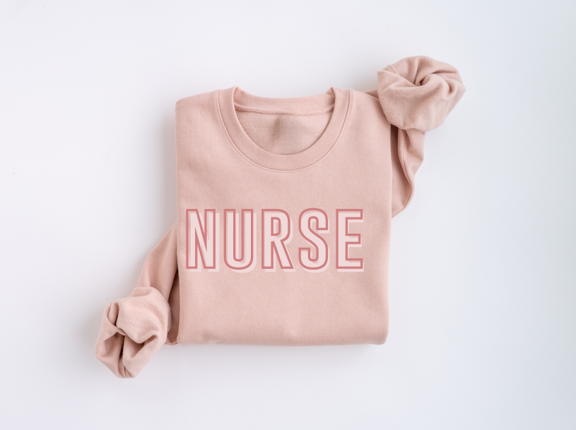 Nurse Block Lettering Crewneck Sweater