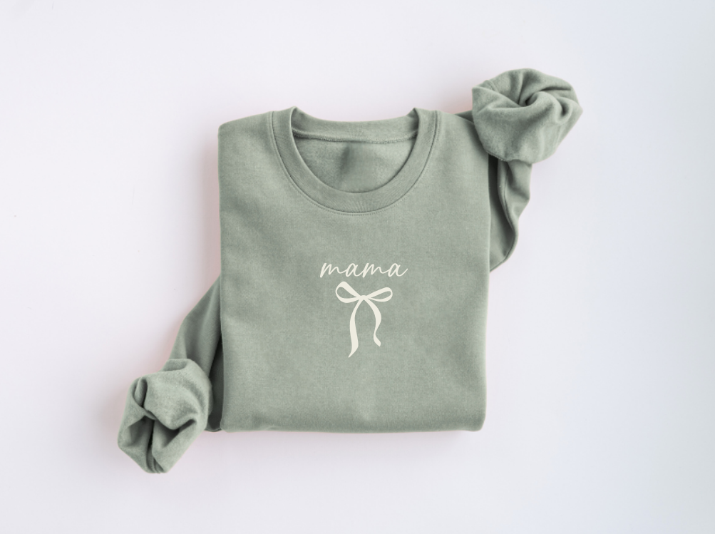 Mama Coquette Bow Crewneck Sweater