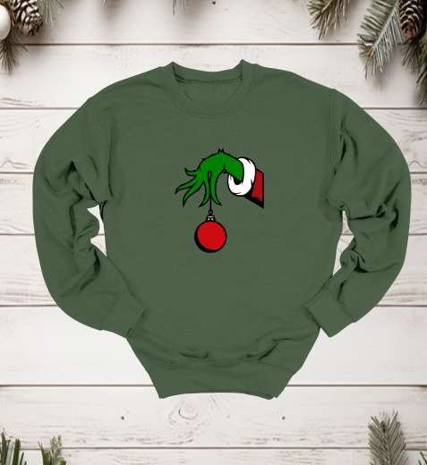 Grinch Hand Crewneck Sweater