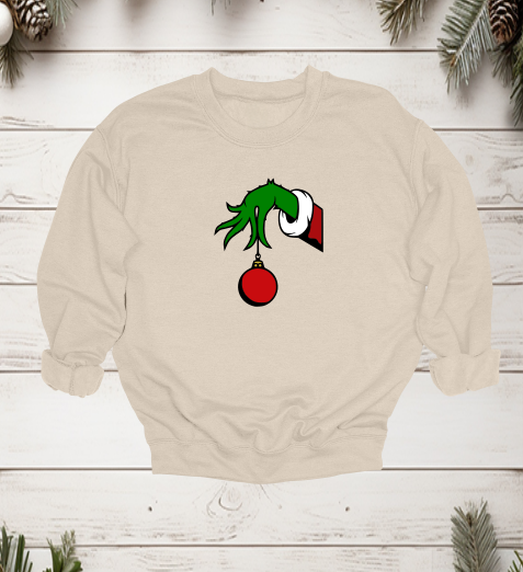 Grinch Hand Crewneck Sweater
