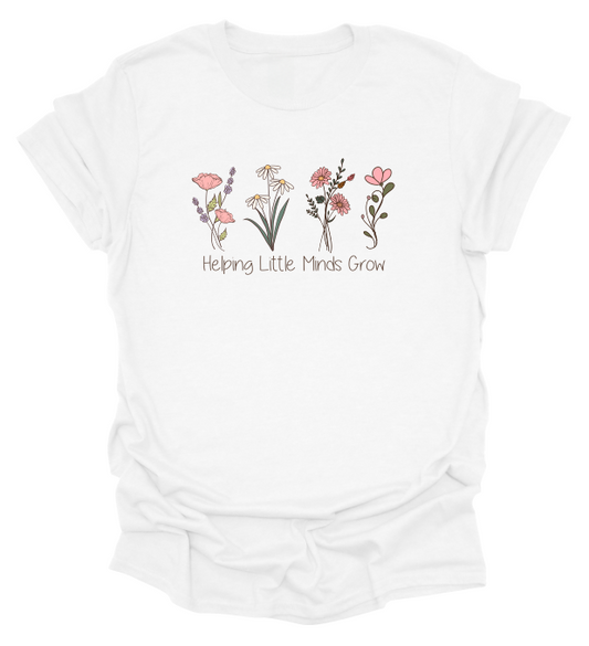 Floral Helping Little Minds Grow T-Shirt